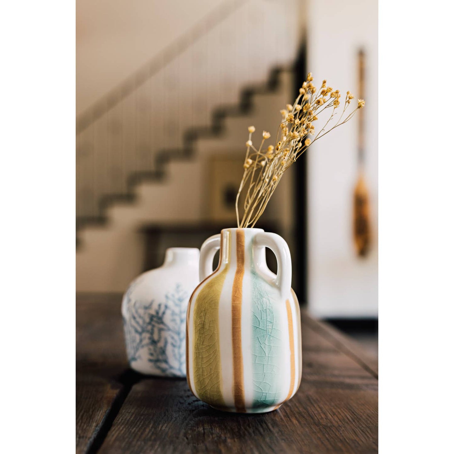 Sunset Stripe Ceramic Bud Vase