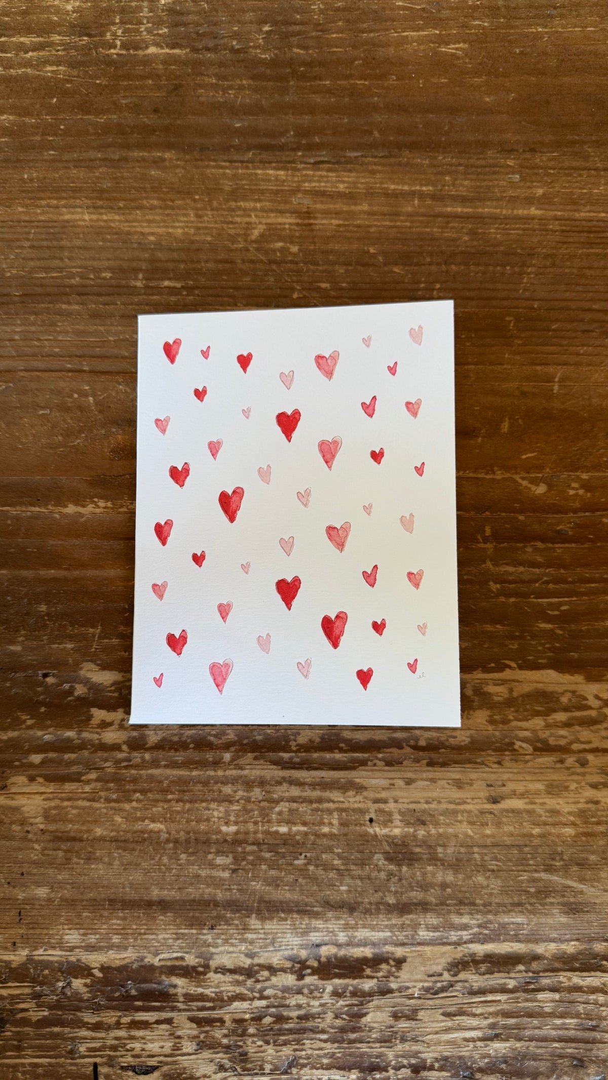 Hearts mini notecard