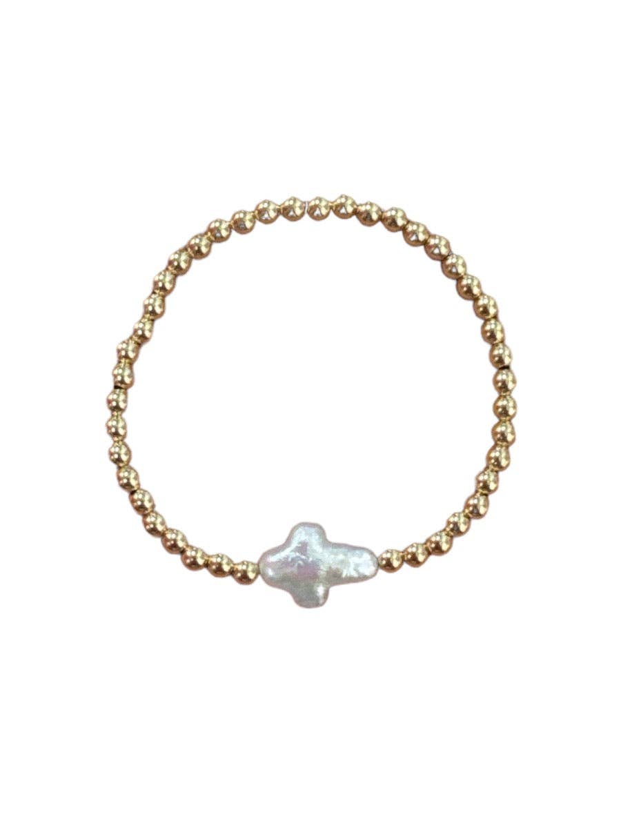 Pearl Cross Bracelet
