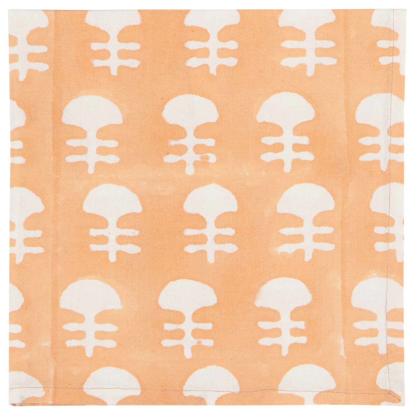 Peach & Chambray Block Print Napkins Set of 4