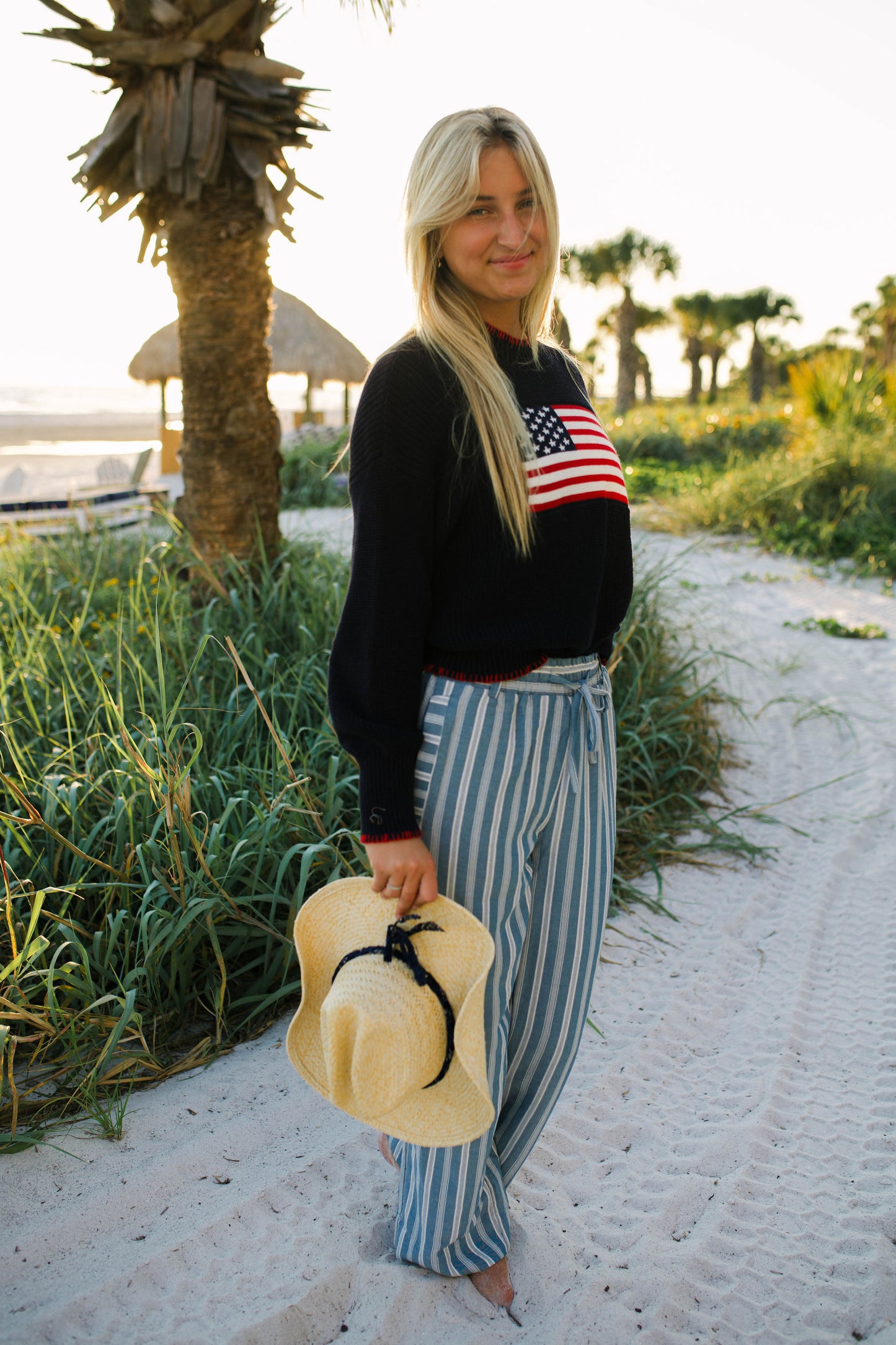 Navy American Flag Knit Sweater