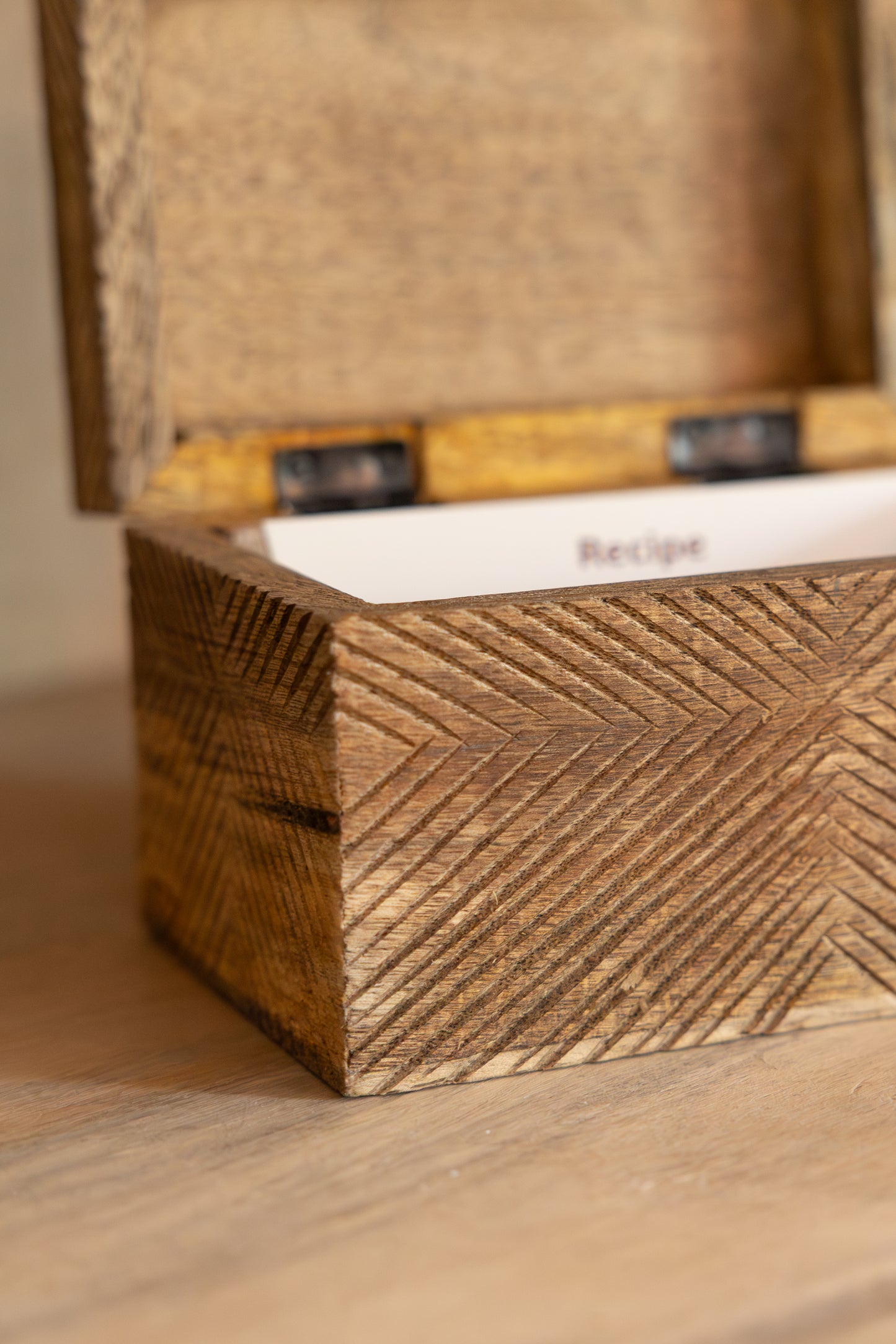 Mango Wood Recipe Box
