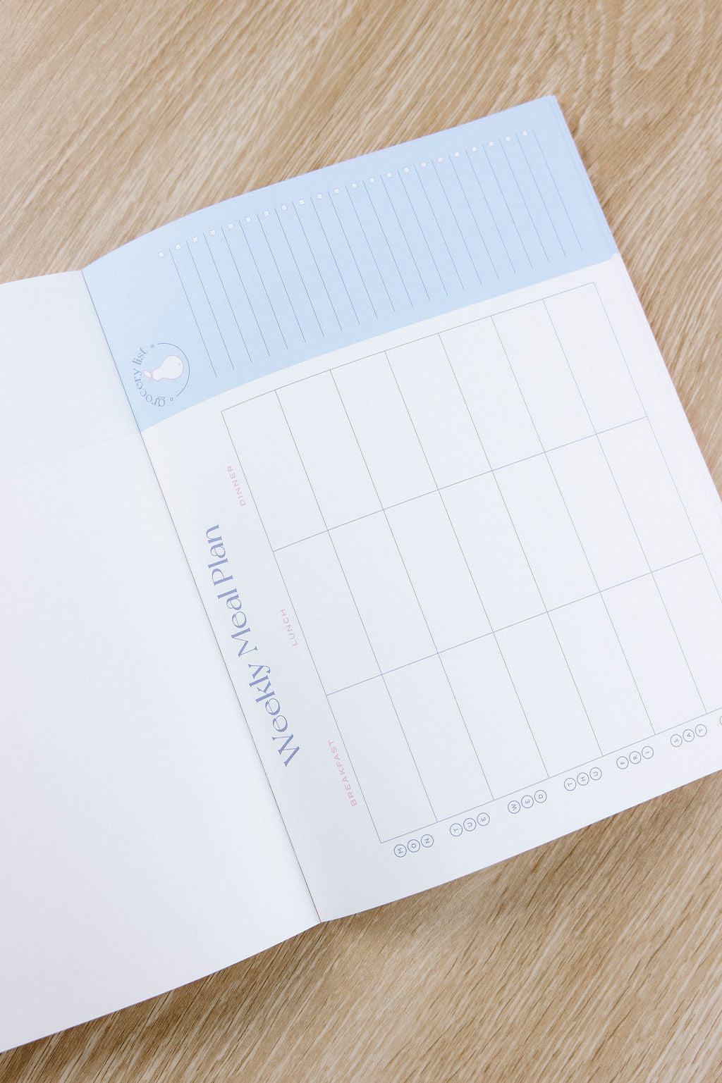 Blue Weekly Meal Planner & Grocery List