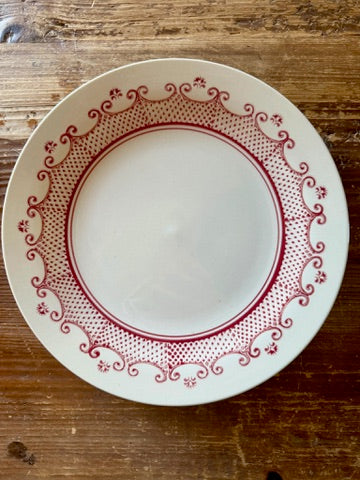 Stoneware Plate with Pattern, 4 Styles