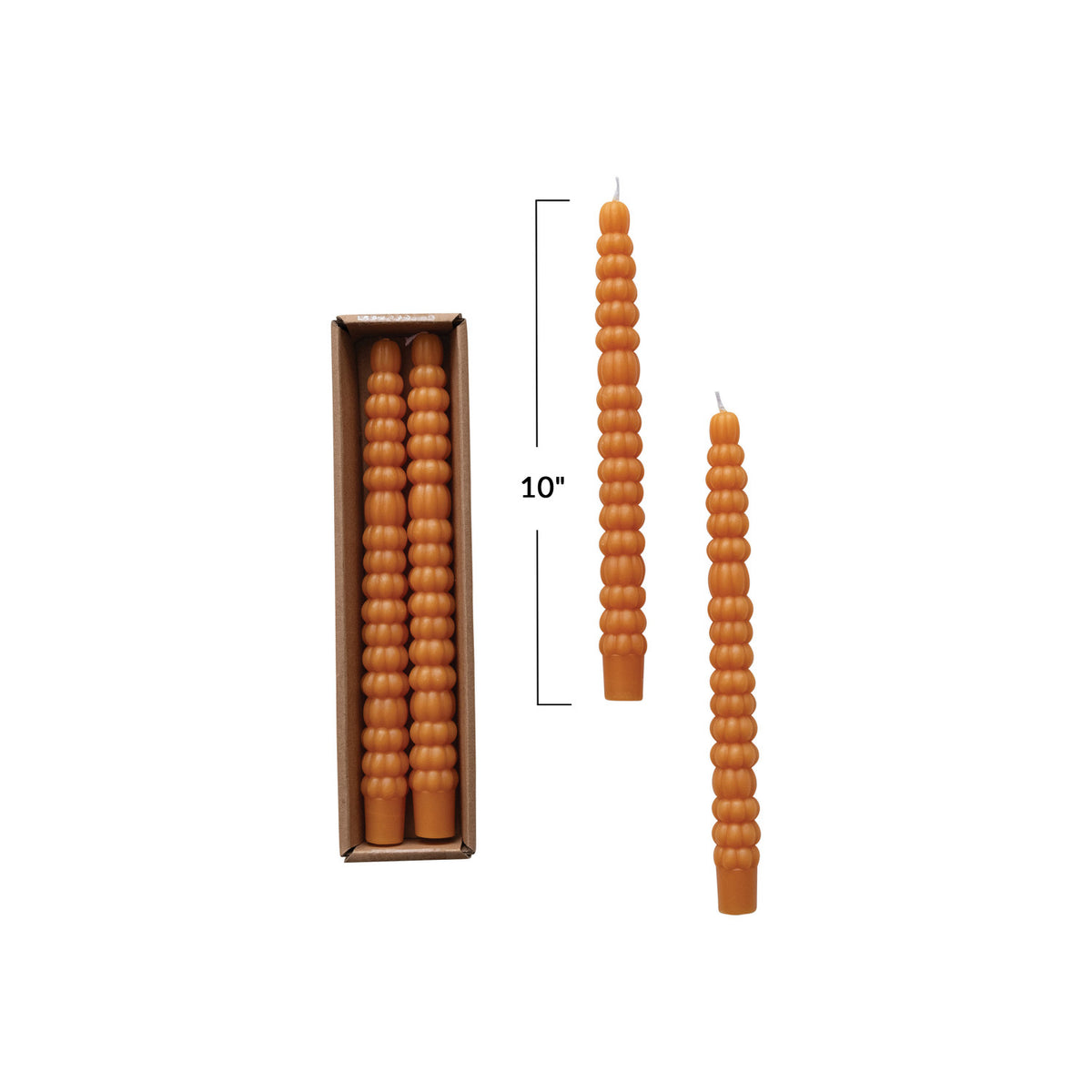 Pumpkin Shaped Taper Candles Set of 2