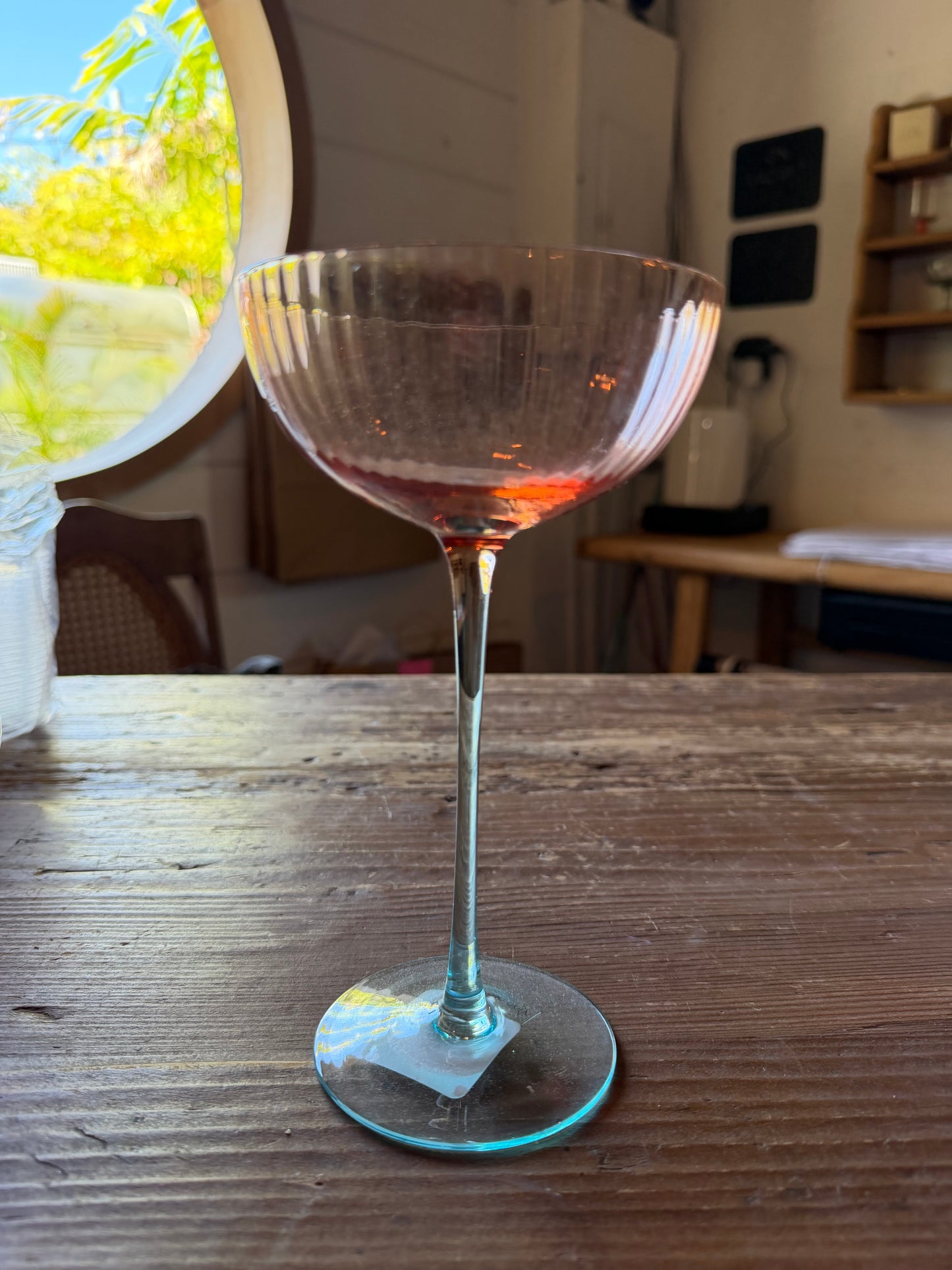 Blush & Blue Stemmed Coupe