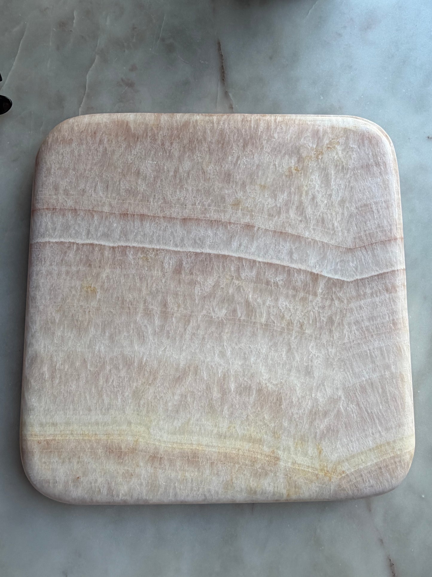 Pink Onyx Marble Serving Board
