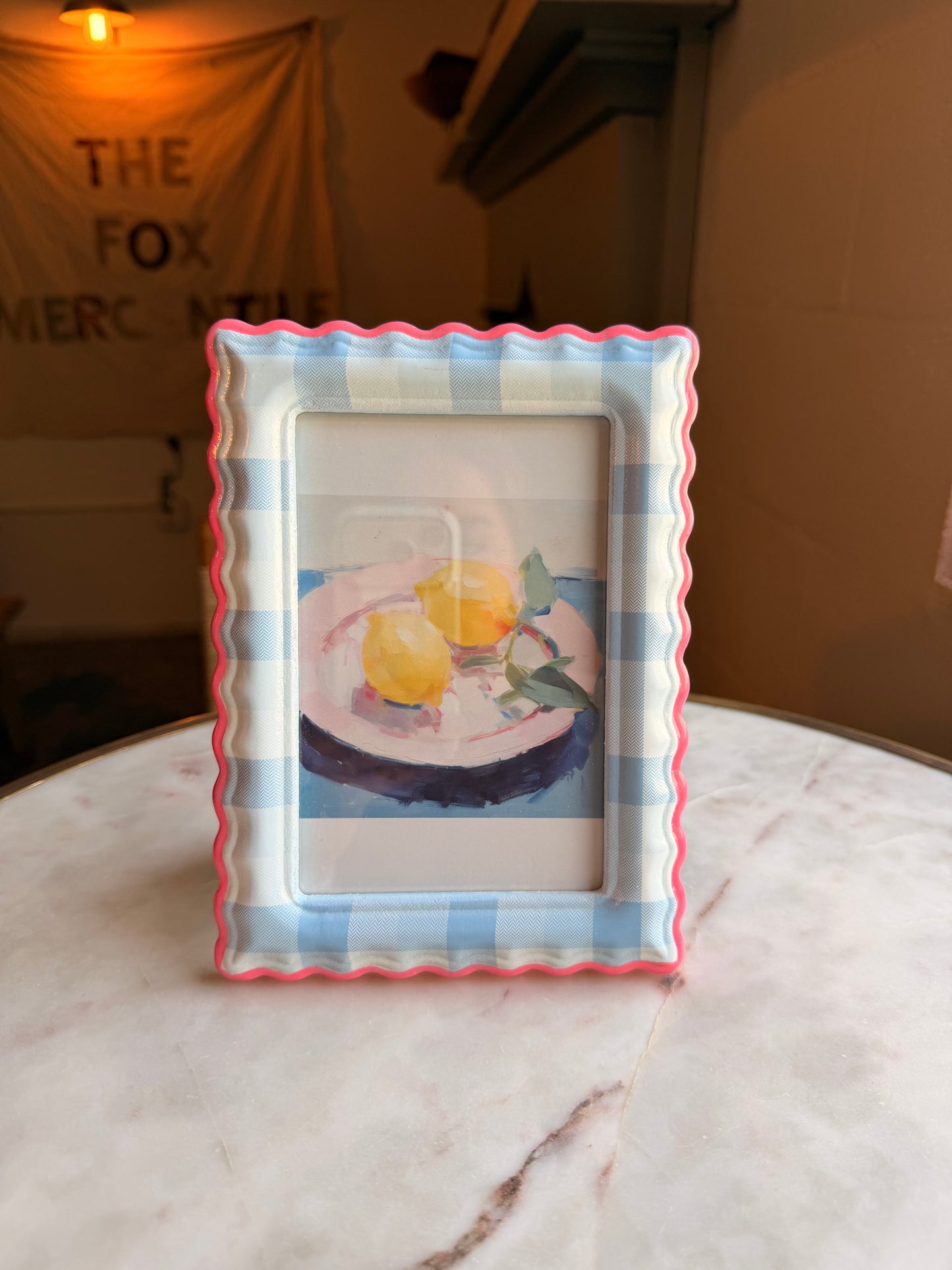 Scalloped Photo Frame Blue