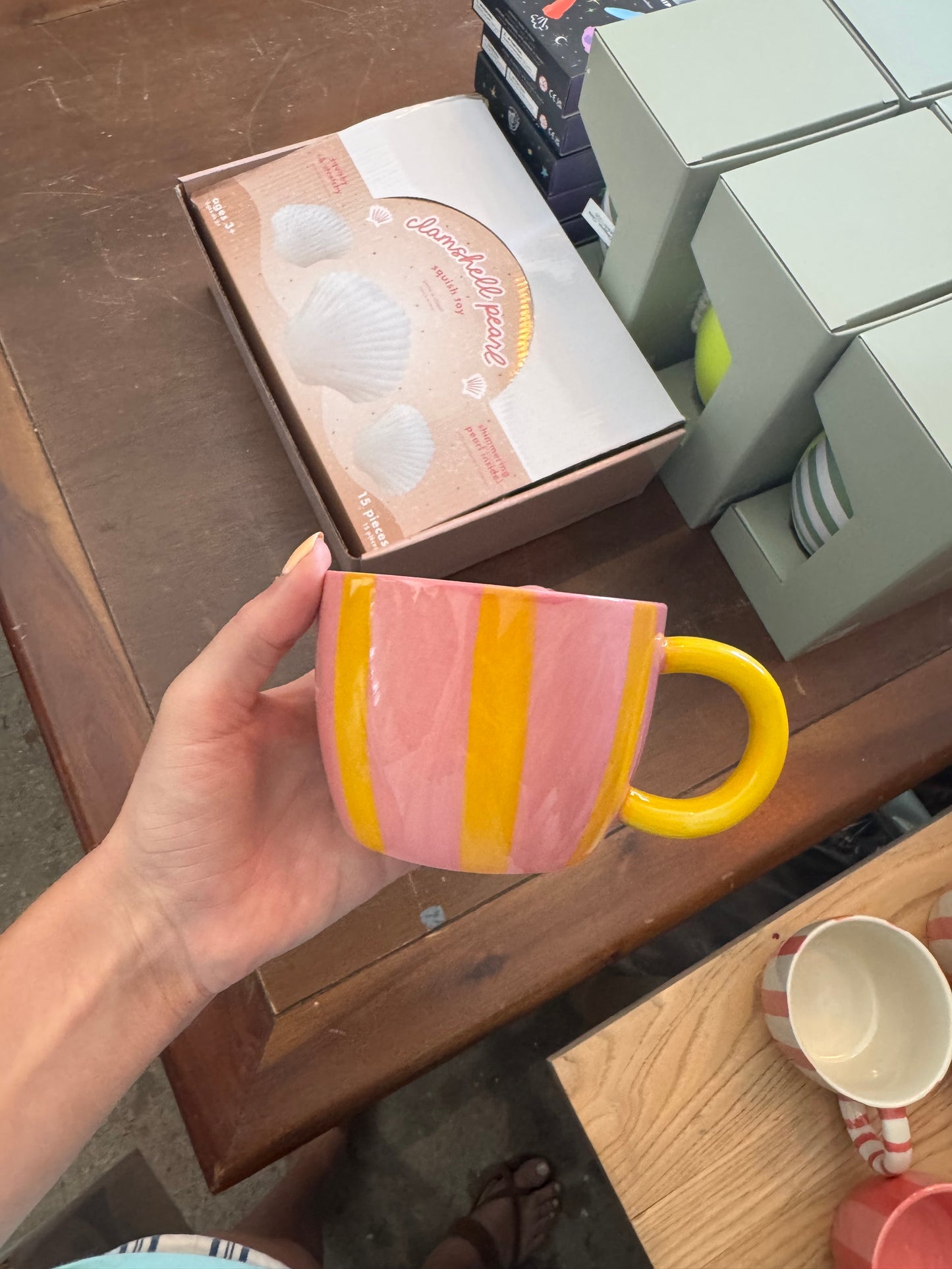 Multi Color Mug Yellow Handle