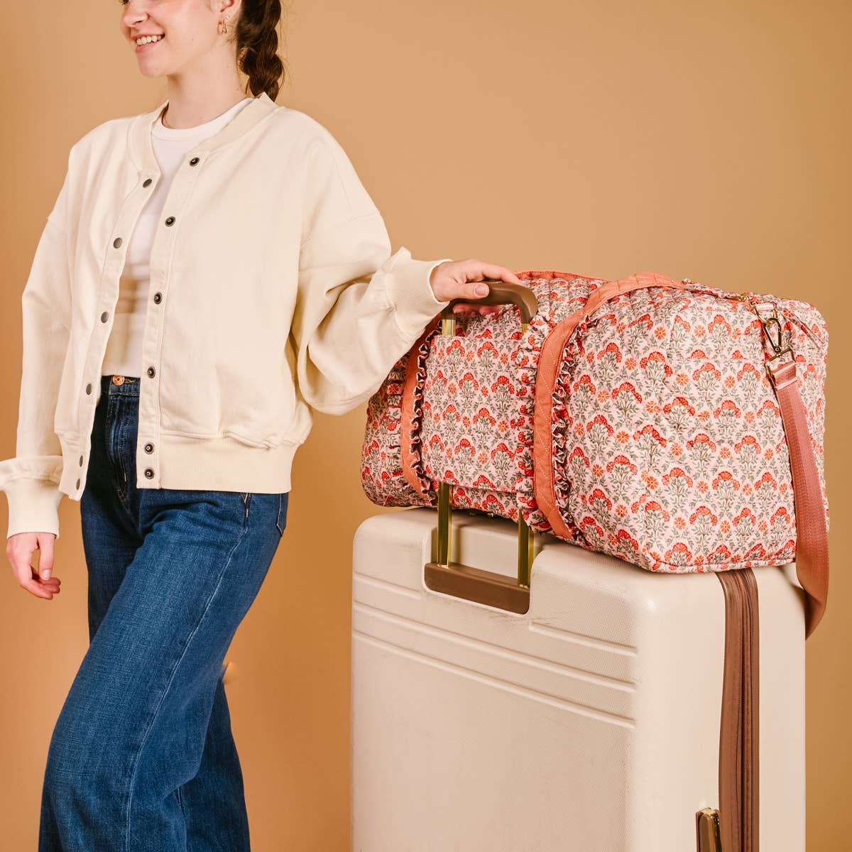 Everbloom Dusty Rose Quilted Weekender Bag