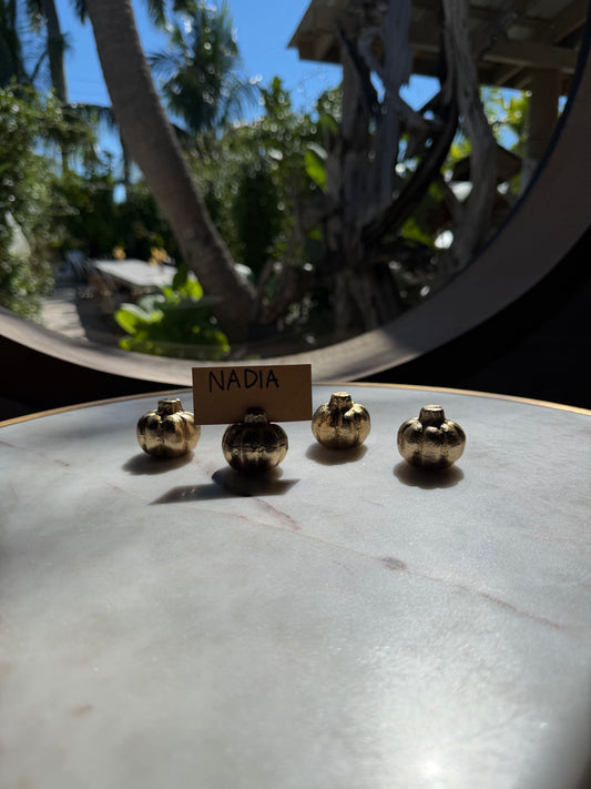 Gold Pumpkin Placecard Holders