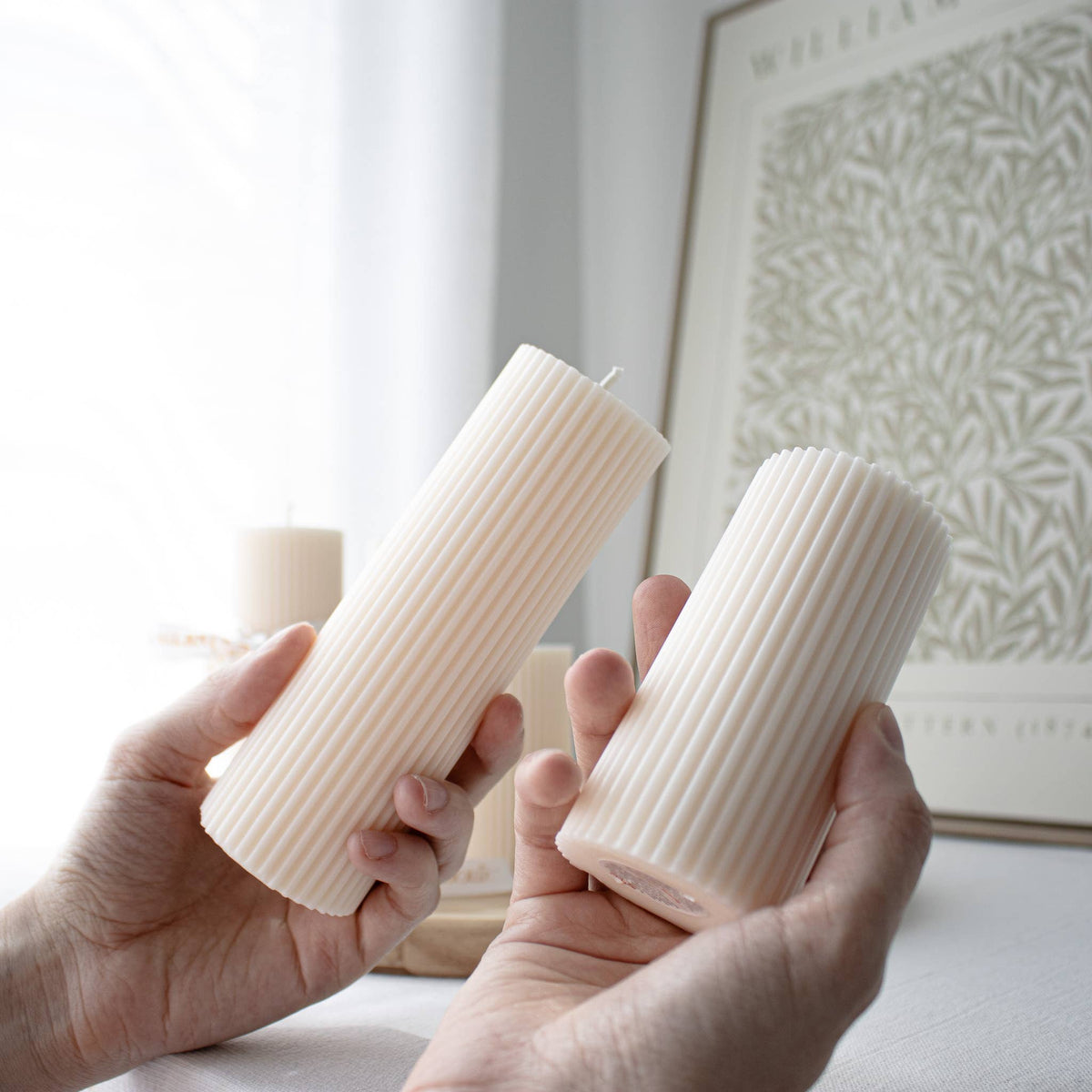 Ribbed Pillar Candles