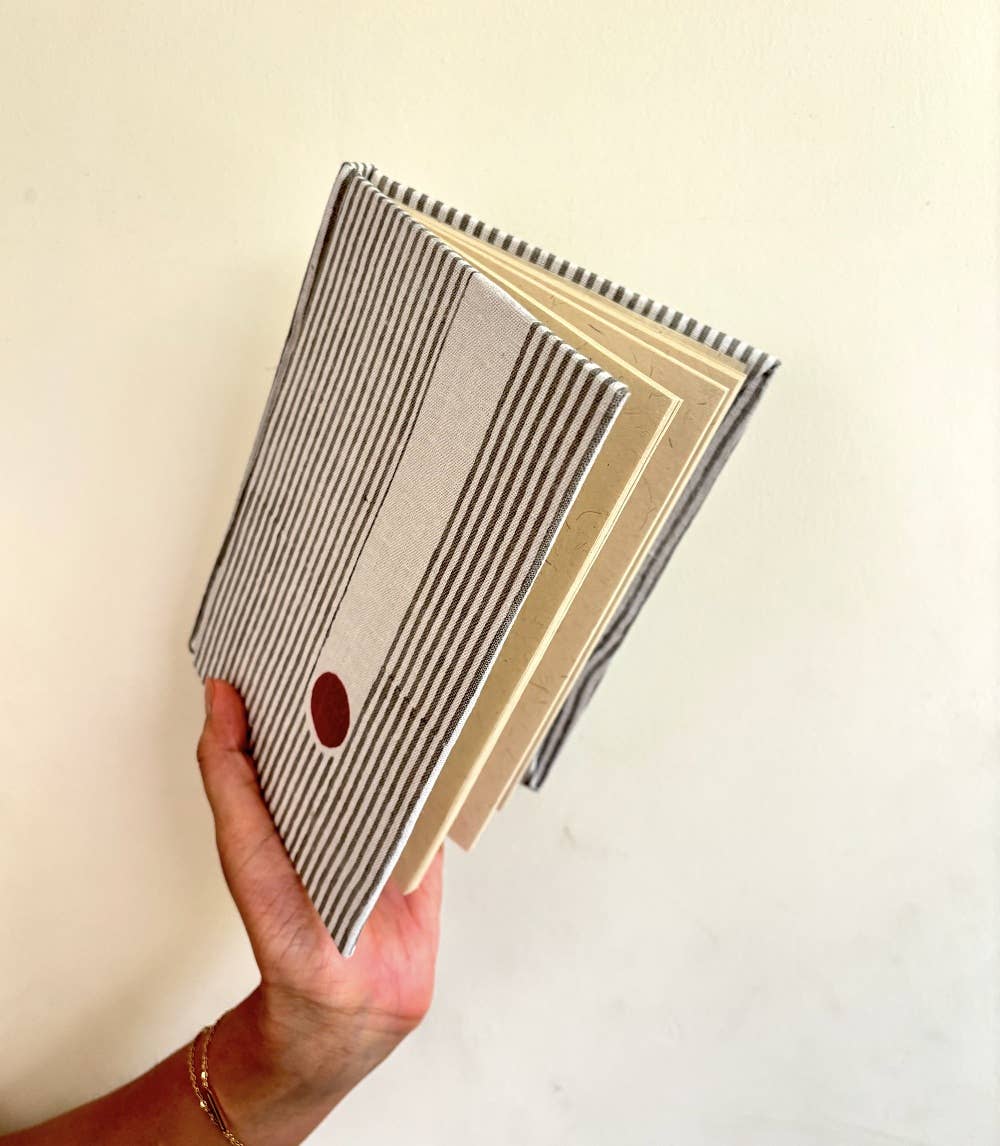 Striped Handmade Paper Journal Notebook