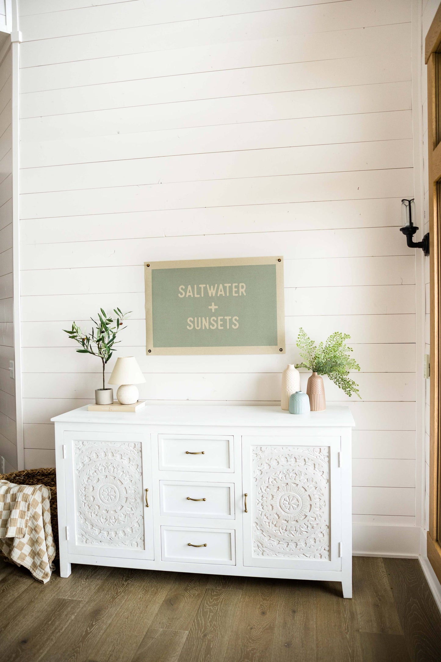 Saltwater and Sunsets Canvas Banner