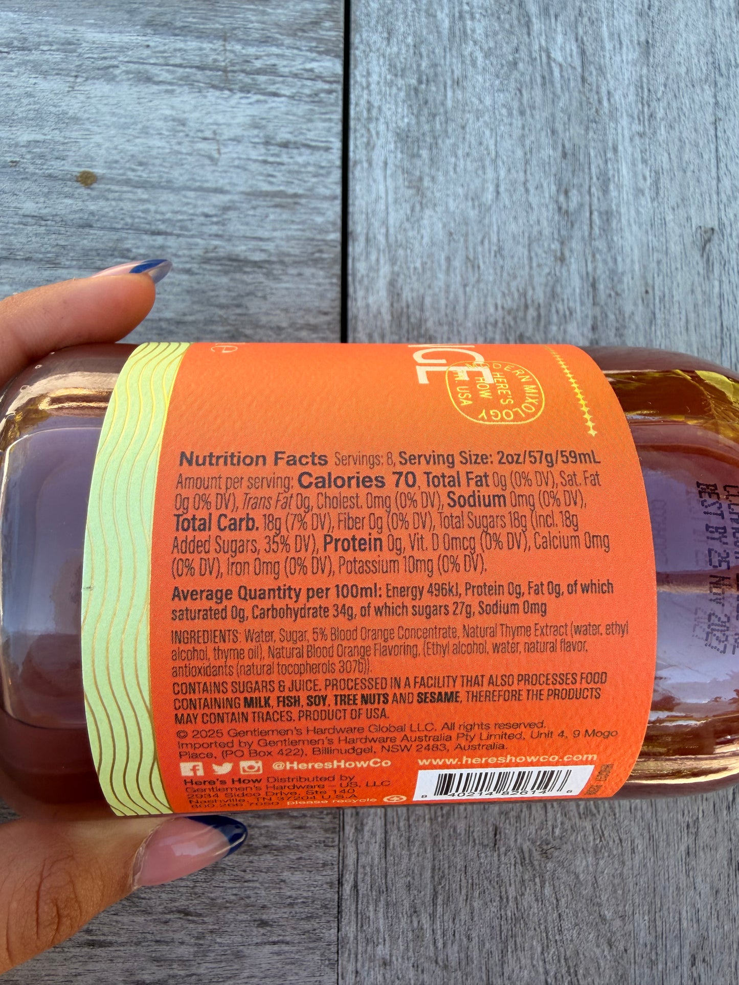 Blood Orange Thyme Mixer