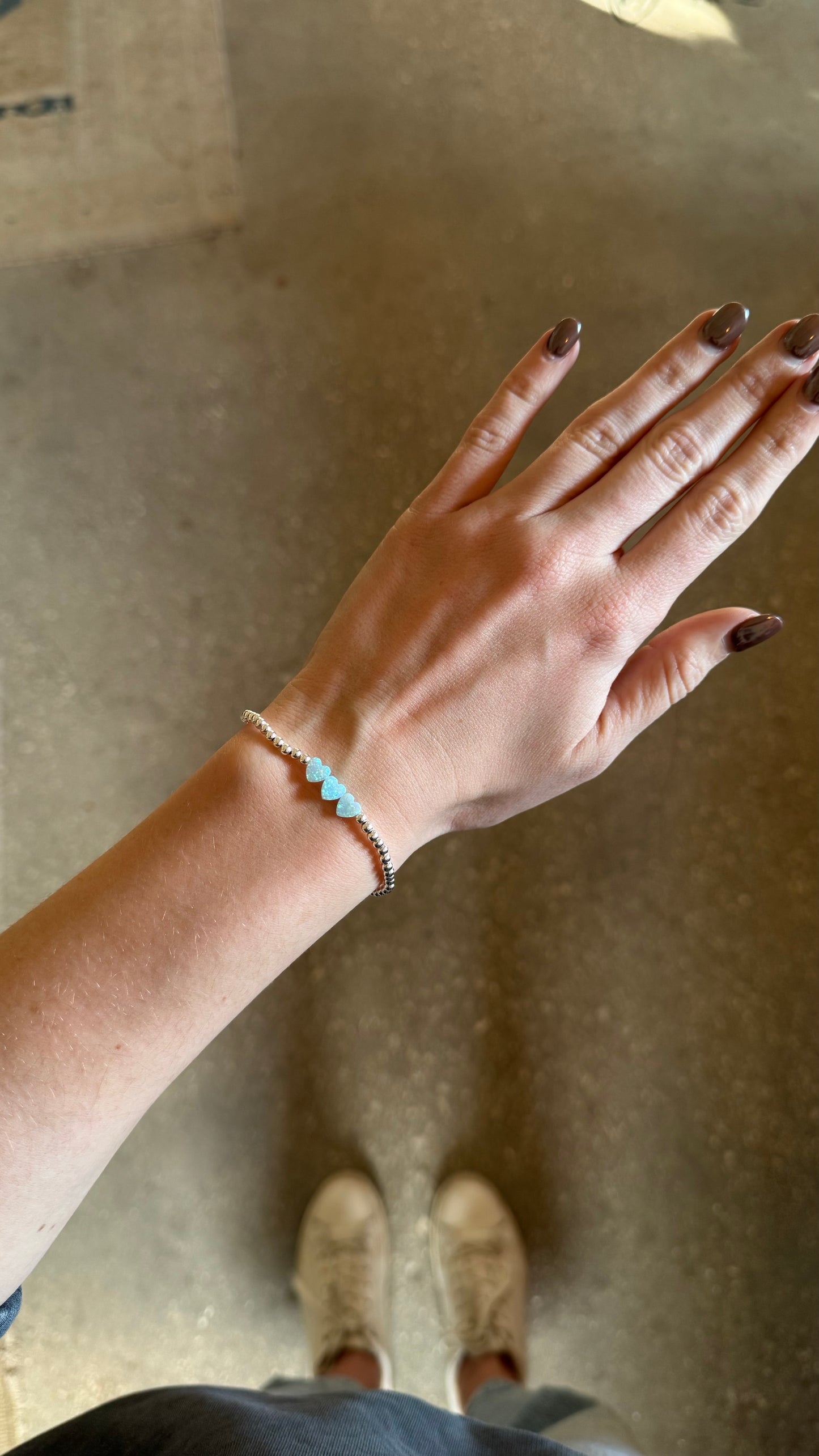 Triple Heart Opal | Gold Filled Beaded Bracelet