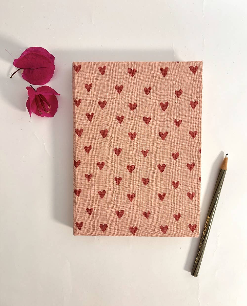 Red Heart Handmade Paper Journal Notebook