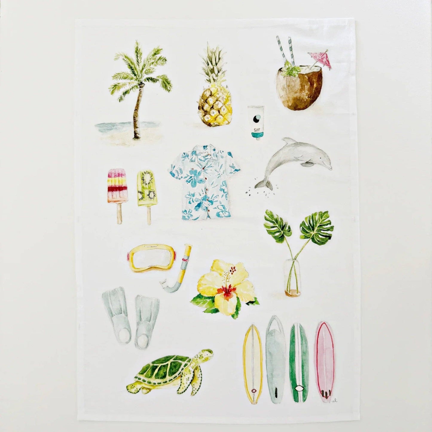 Tropical cotton flour sack tea towel