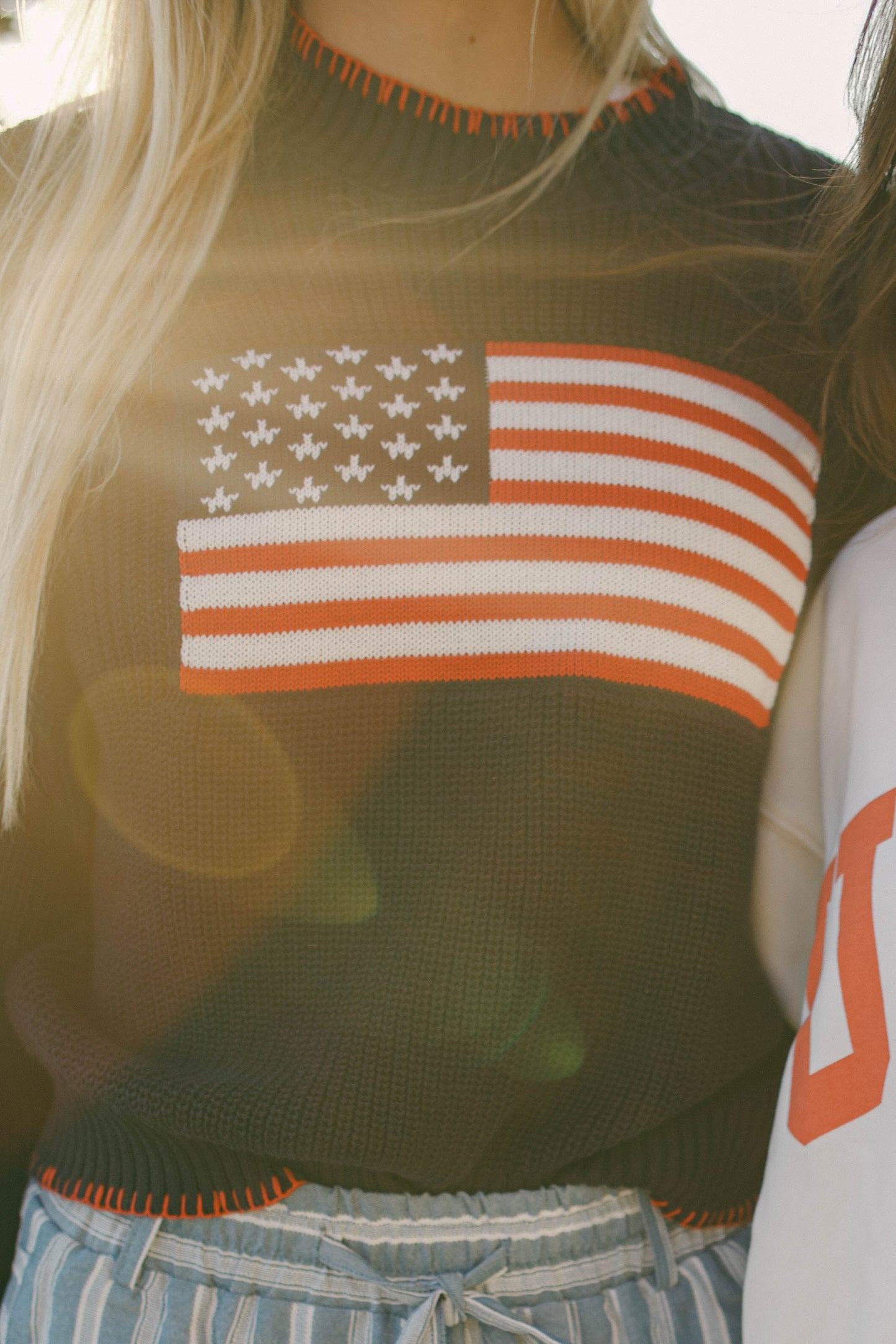 Navy American Flag Knit Sweater