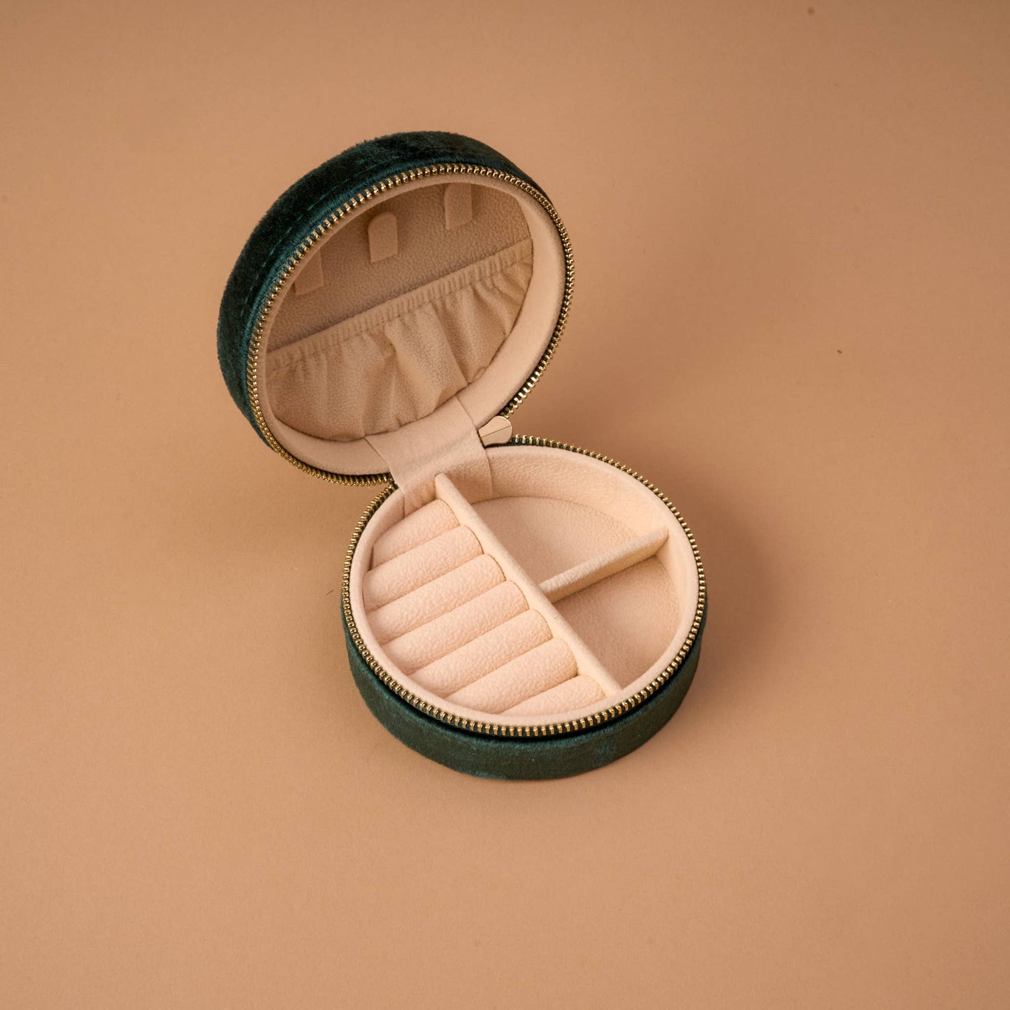 Round Velvet Jewelry Case-Teddy Bear Theo