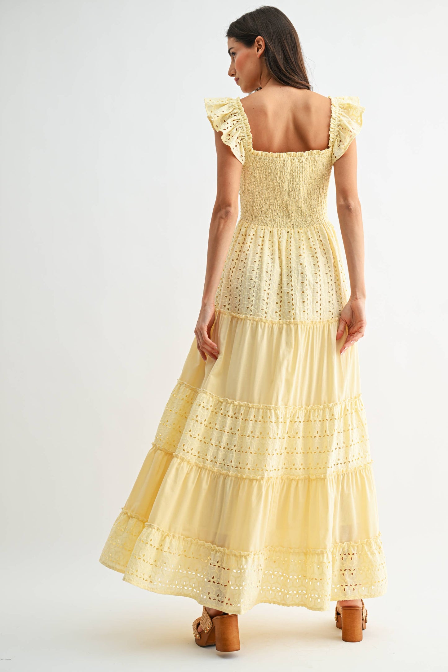 Sunshine Smocked Eyelet Maxi Dress