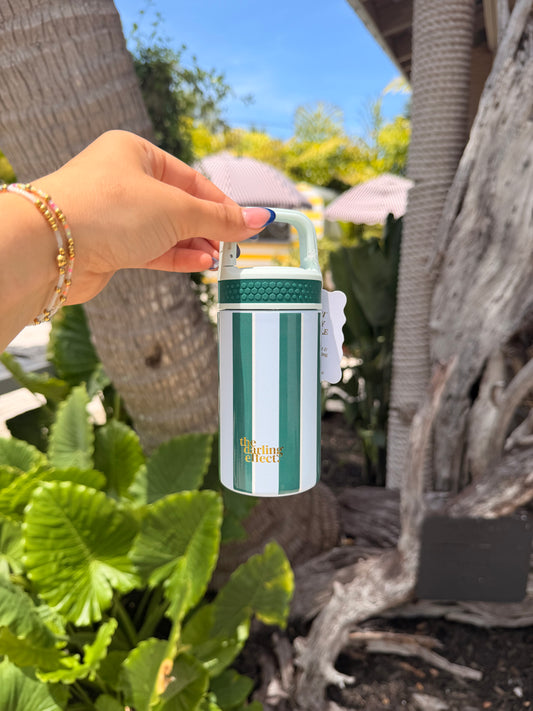 Lil Bitty Striped Teal Tumbler