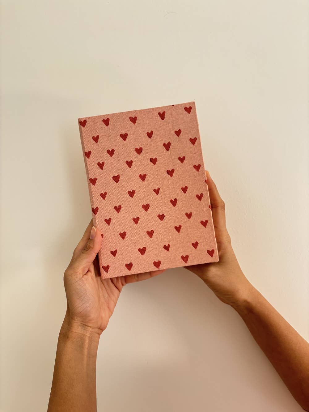 Red Heart Handmade Paper Journal Notebook