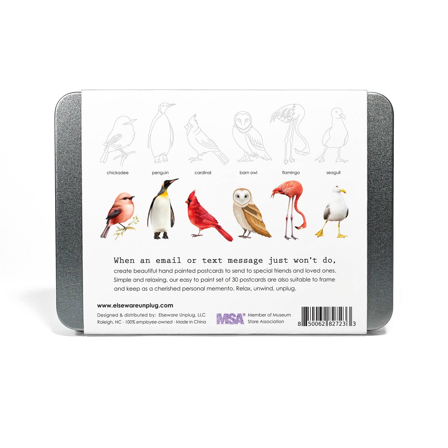 Coloring Postcards w/ 6 Bird Designs