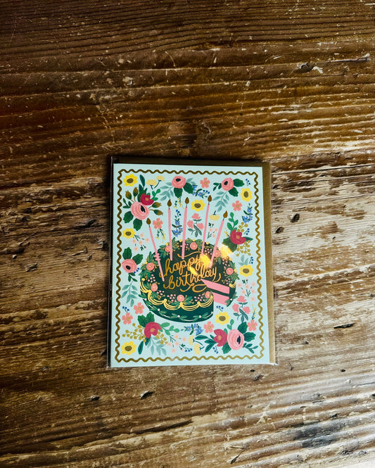 Floral Cake Birthday Card
