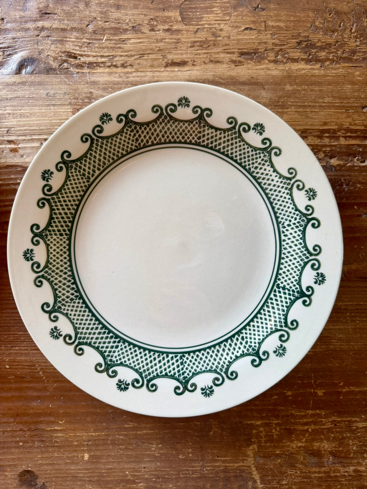 Stoneware Plate with Pattern, 4 Styles