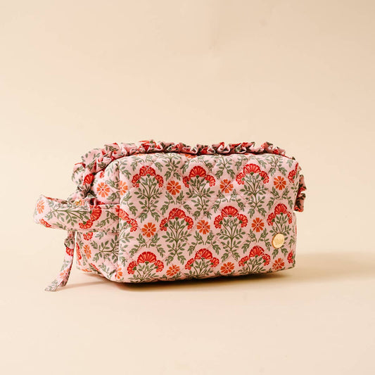 Essentials Quilted Cosmetic Pouch–Everbloom Dusty Rose
