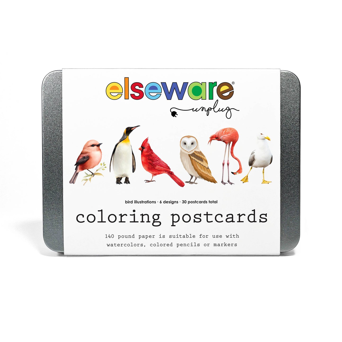 Coloring Postcards w/ 6 Bird Designs