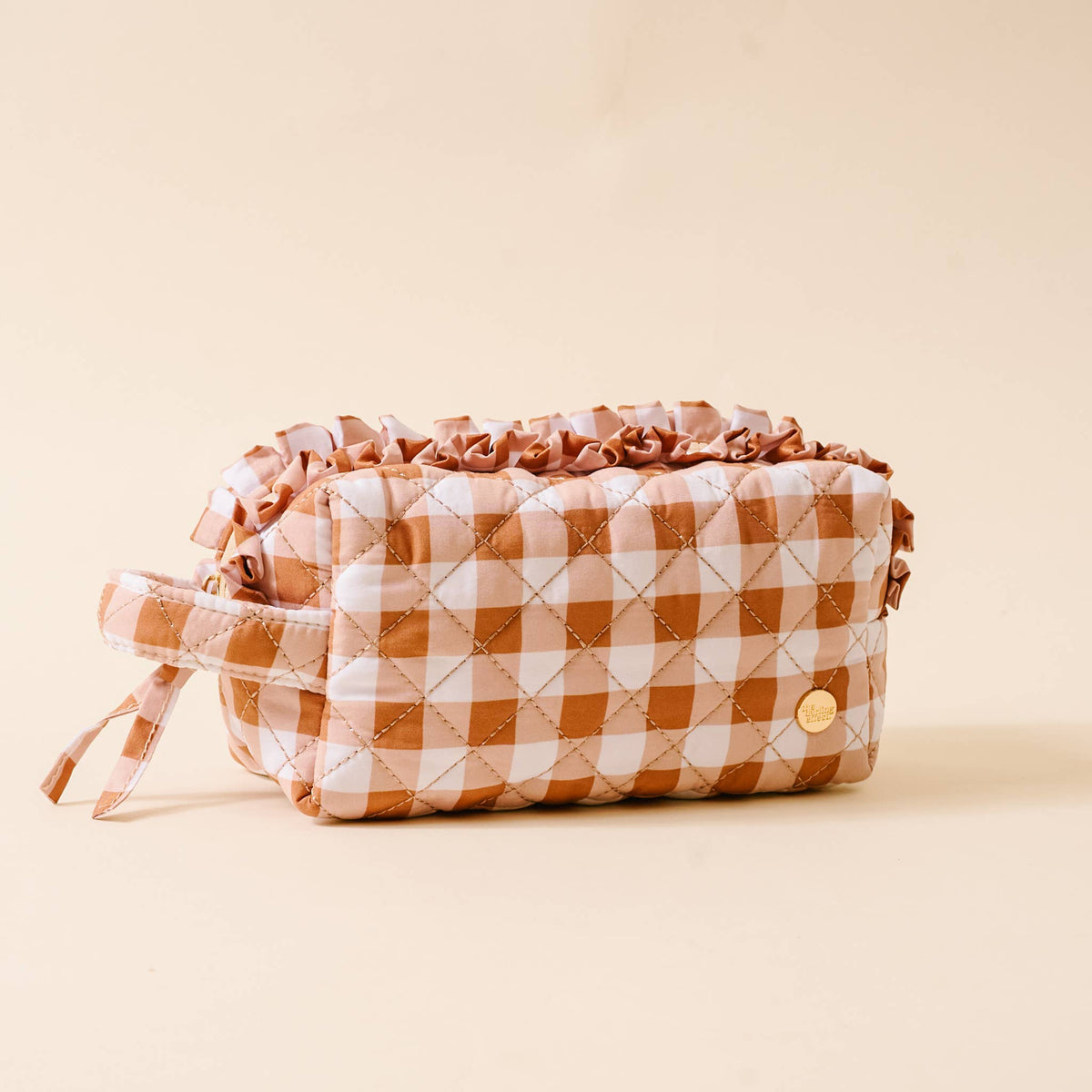 Maple Quilted Cosmetic Pouch-Maple Gingham