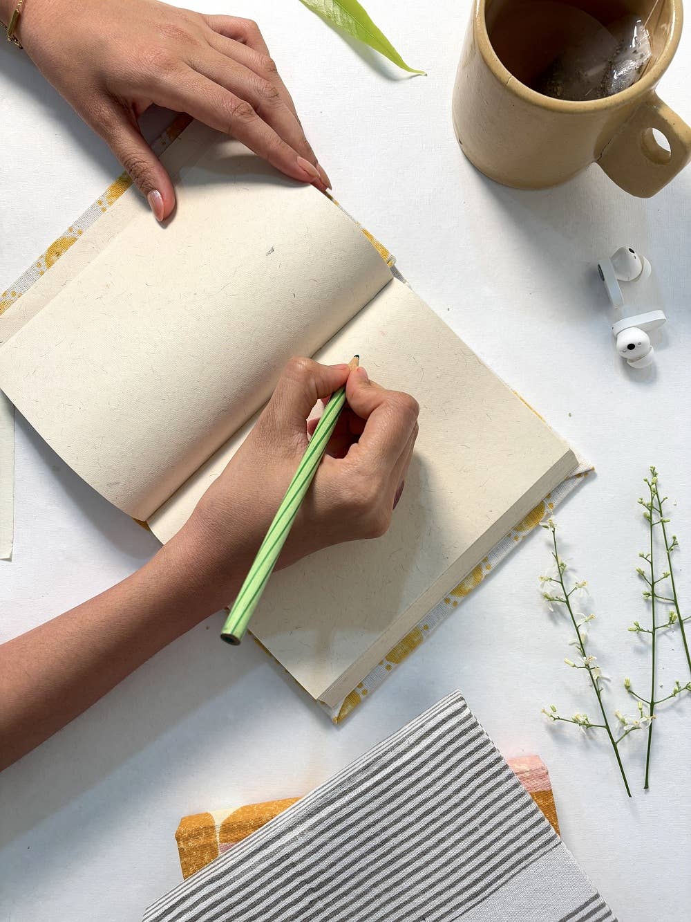 Striped Handmade Paper Journal Notebook