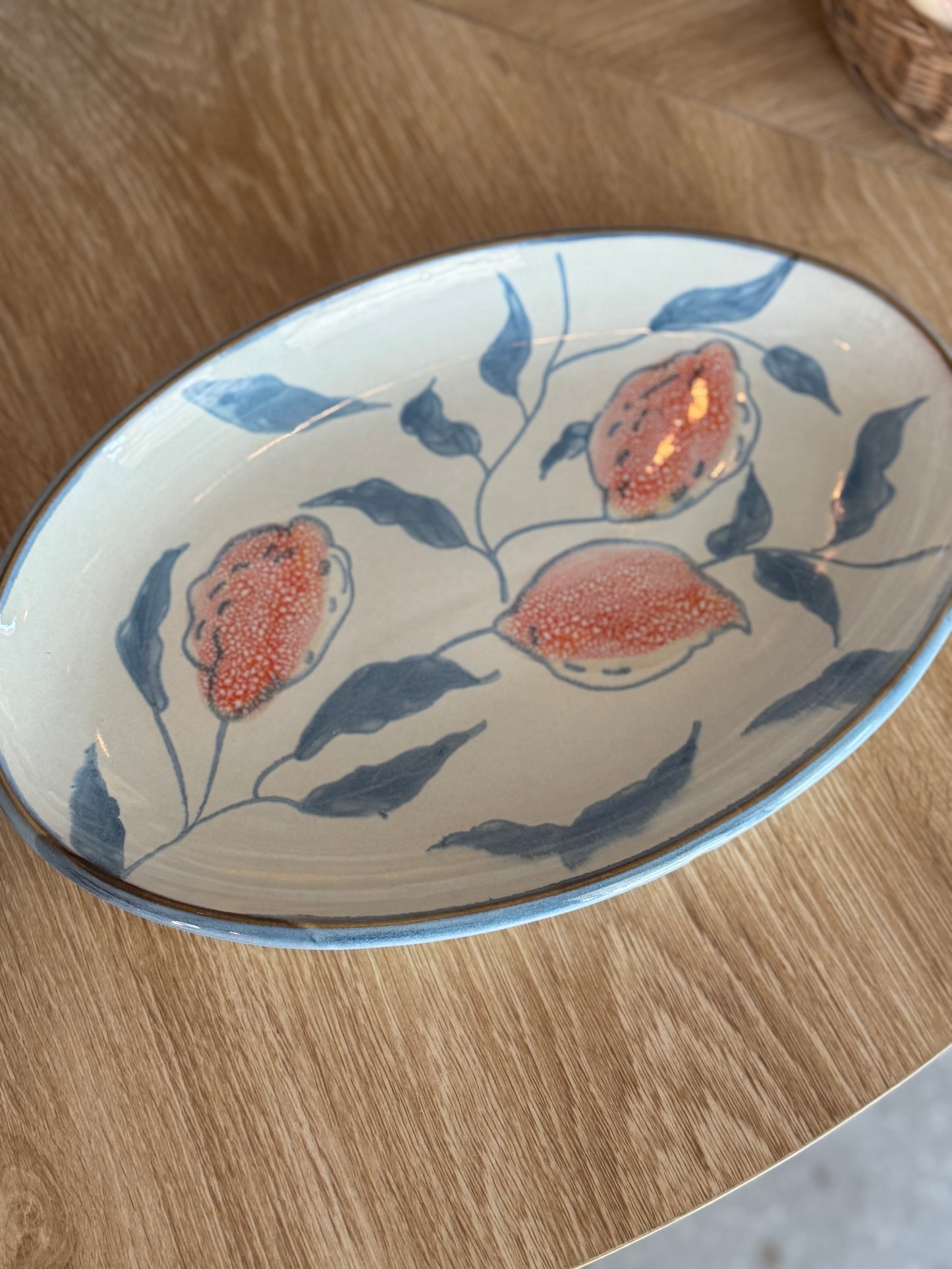 Oval Hand-Painted Lemon Platter