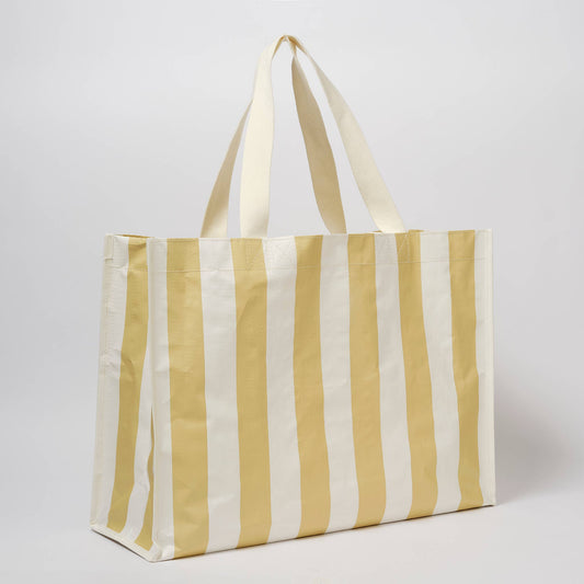 Striped Butternut Carryall Beach Bag