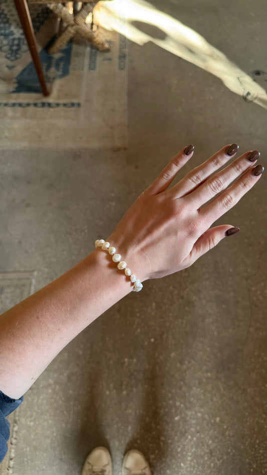Amelia | Gold Filled Beaded Bracelet with Pearls