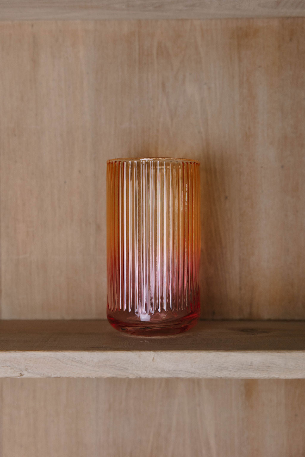 Ribbed Ombre Drinking Glass (12oz)