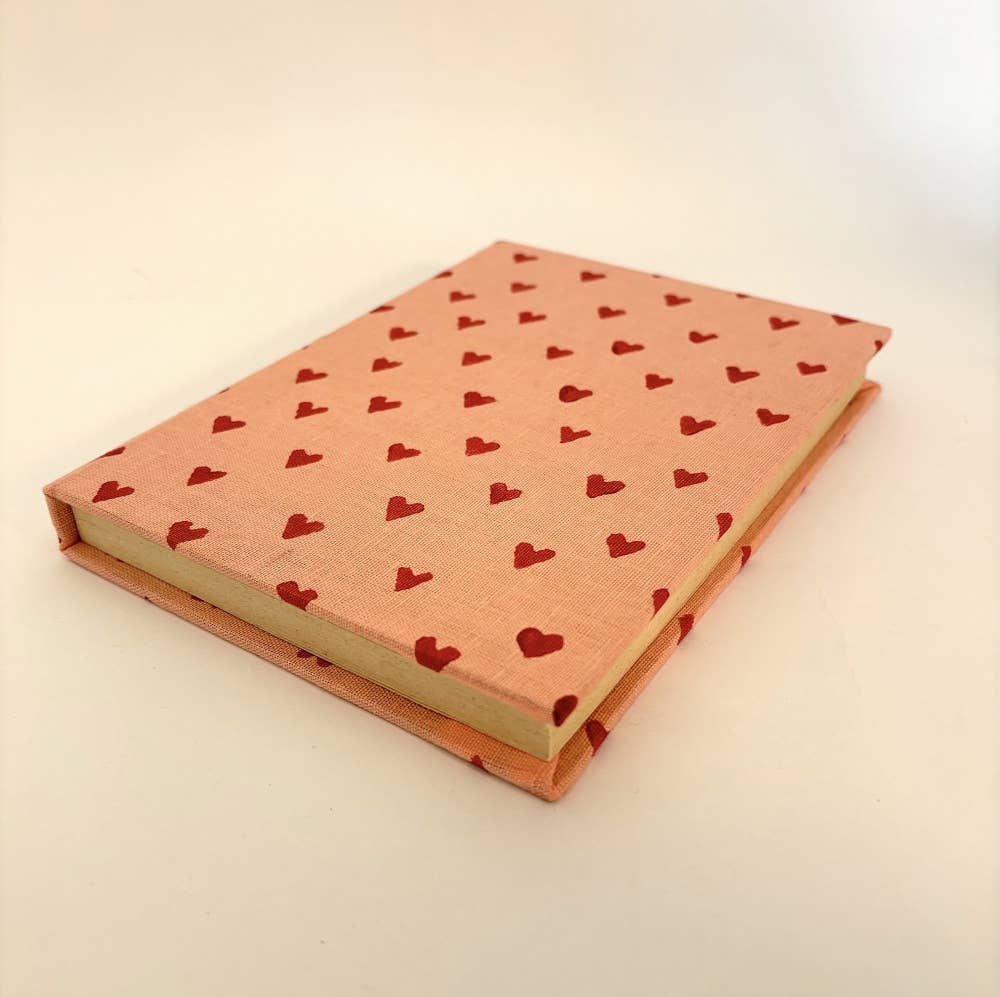 Red Heart Handmade Paper Journal Notebook