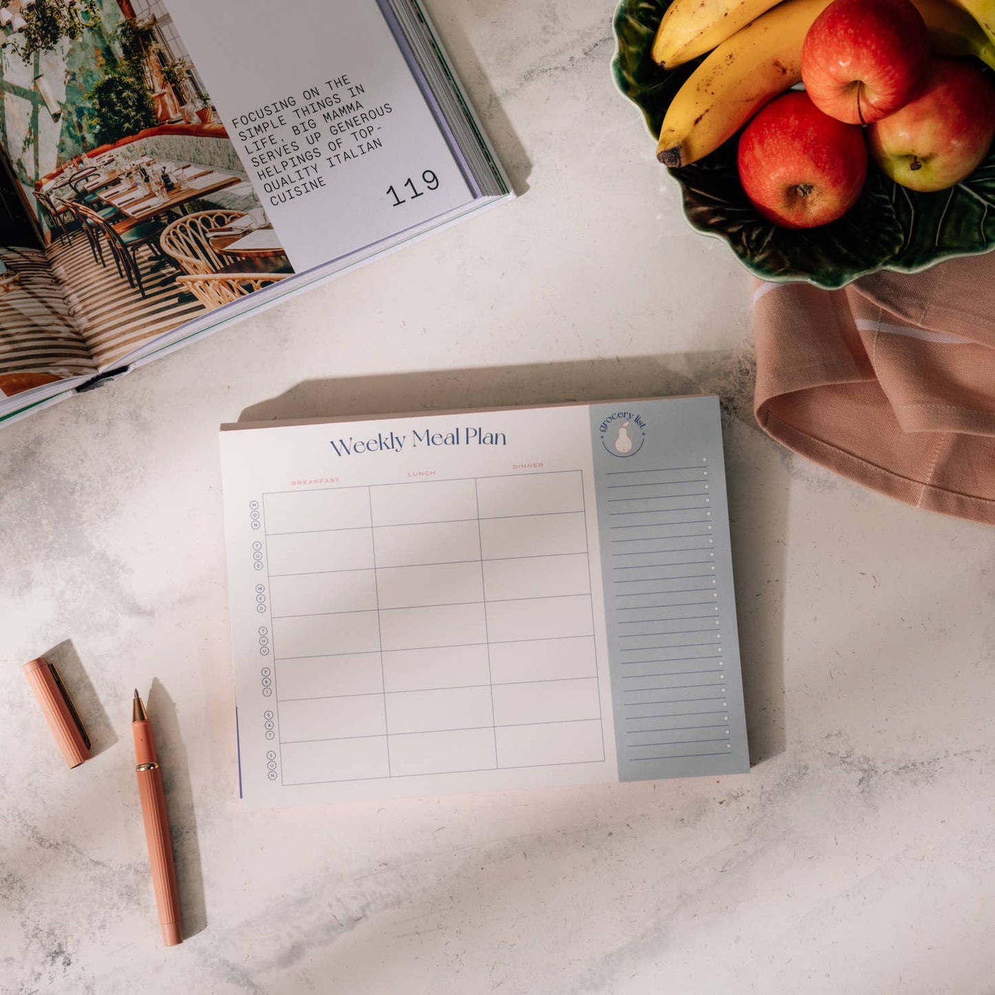 On The Menu Weekly Meal Planner & Grocery List