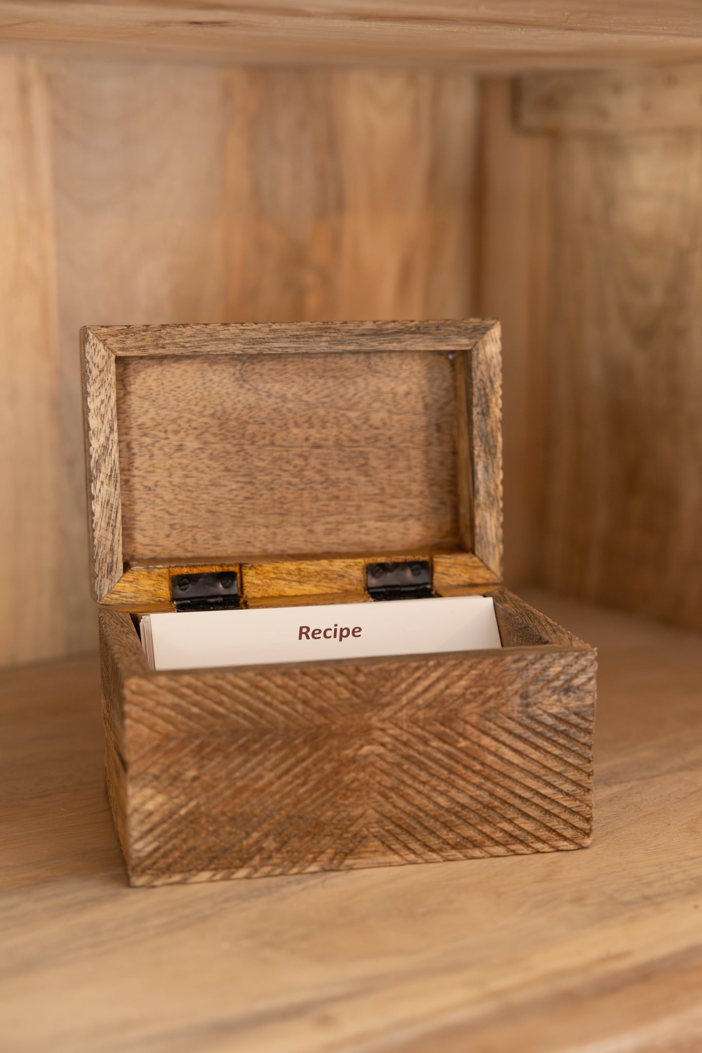 Mango Wood Recipe Box