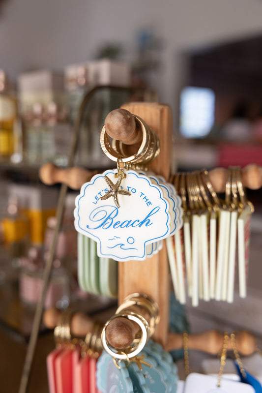 Beach Seashell Charm Keychain