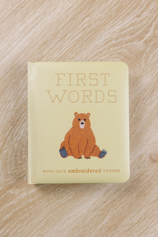 First Words Book With Embroidered Friends