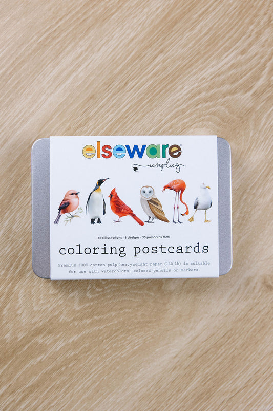 Coloring Bird Postcards