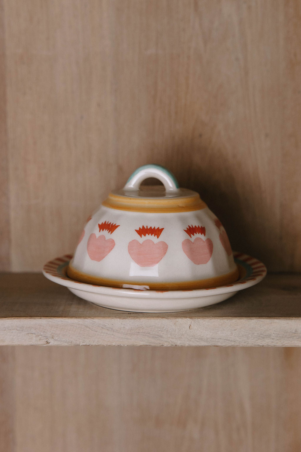 Rose Ceramic Butter Dish
