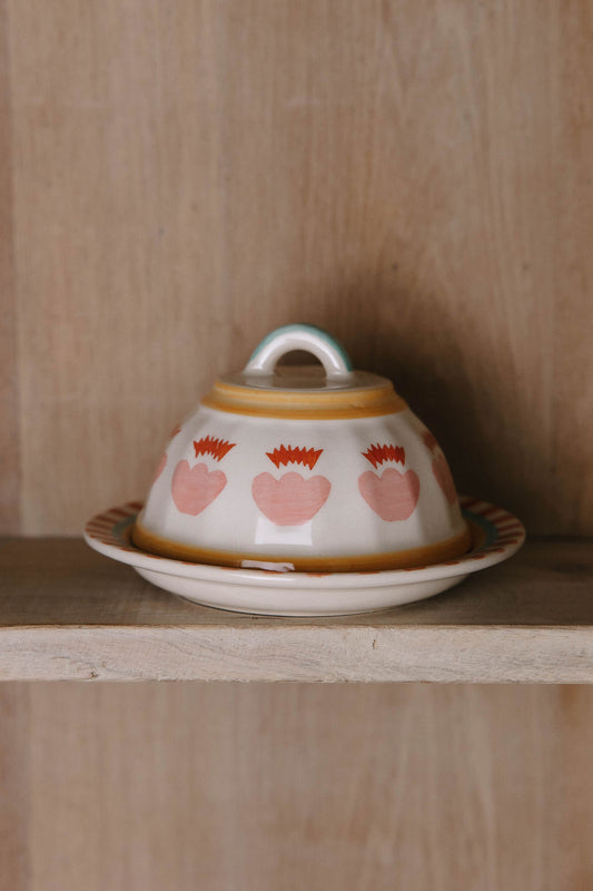 Rose Ceramic Butter Dish