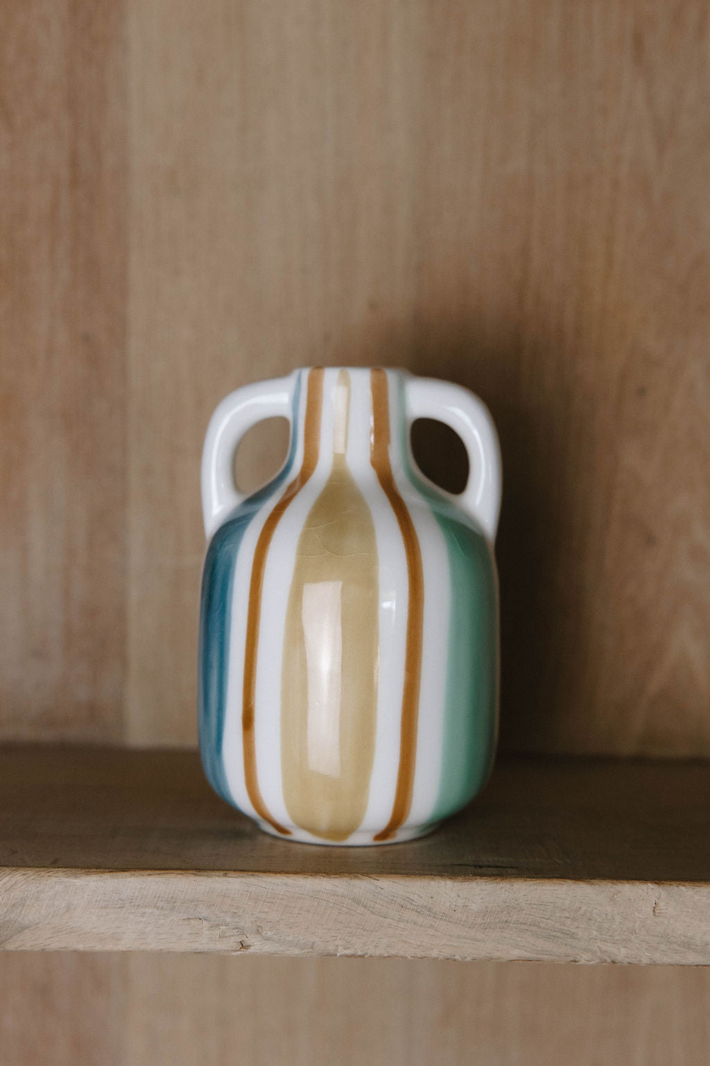 Sunset Stripe Ceramic Bud Vase