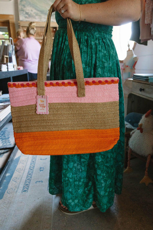 Sunset Straw & Sun Tote