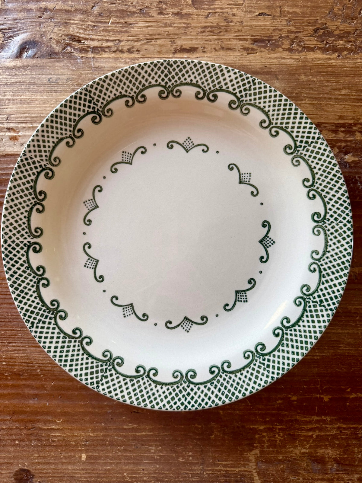 Stoneware Plate with Pattern, 4 Styles