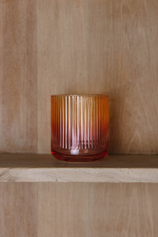 Ribbed Ombre Drinking Glass (8oz)